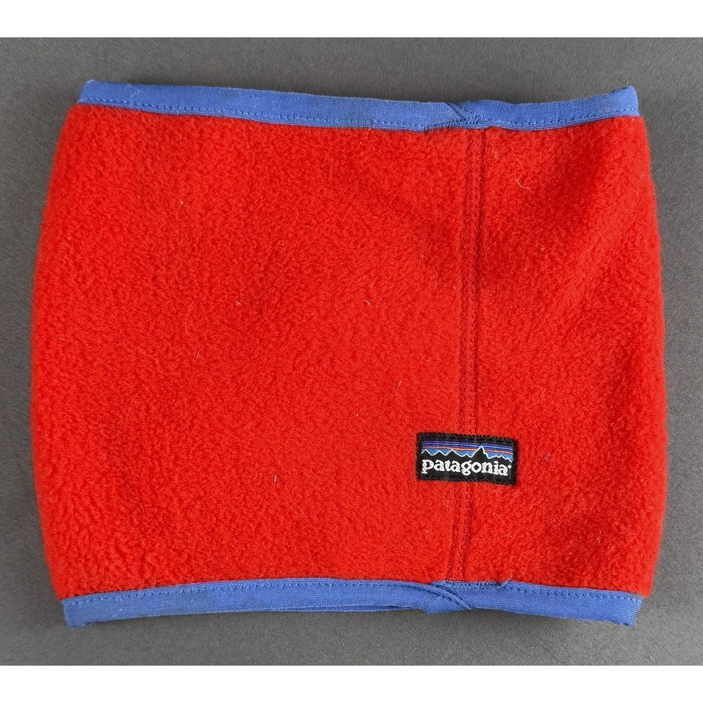 Vintage Patagonia Kids S Fleece Headband Red Blue Made in USA 90% Polyester
